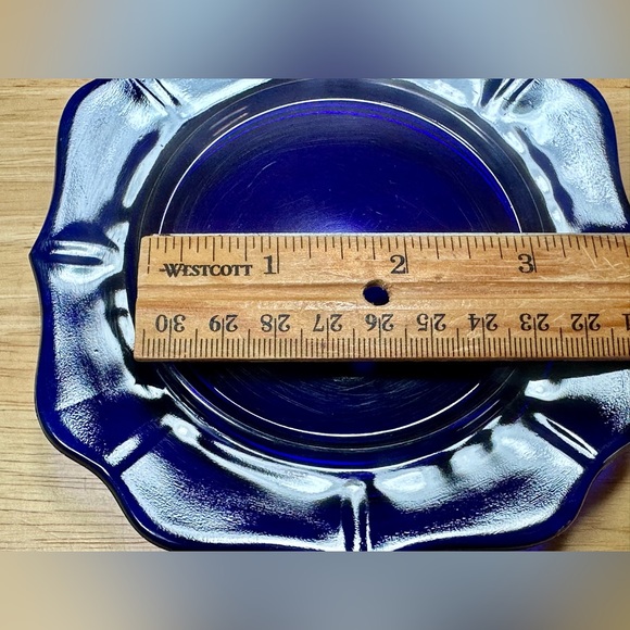 Imperial Glass Cobalt Blue Cheese Serving Dish With Lid Vintage 5" - Picture 15 of 16